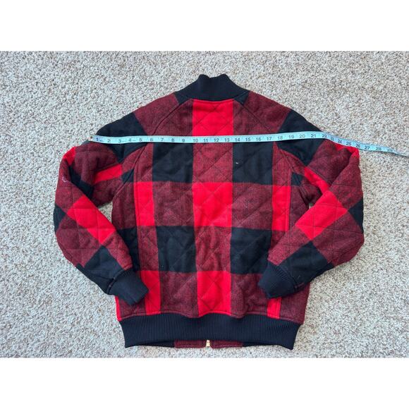 Eddie Bauer Limited Edition Ilaria Urbinati Wool red & black bomber jacket/coat - Picture 7 of 13